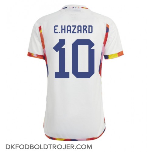 Billige Belgien Eden Hazard #10 Udebane Fodboldtrøjer VM 2022 Kortærmet